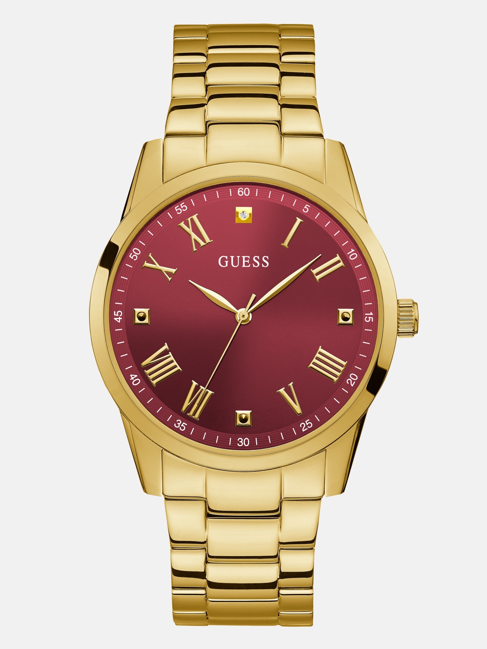 

Аналоговые часы красного и золотого цвета Guess Factory