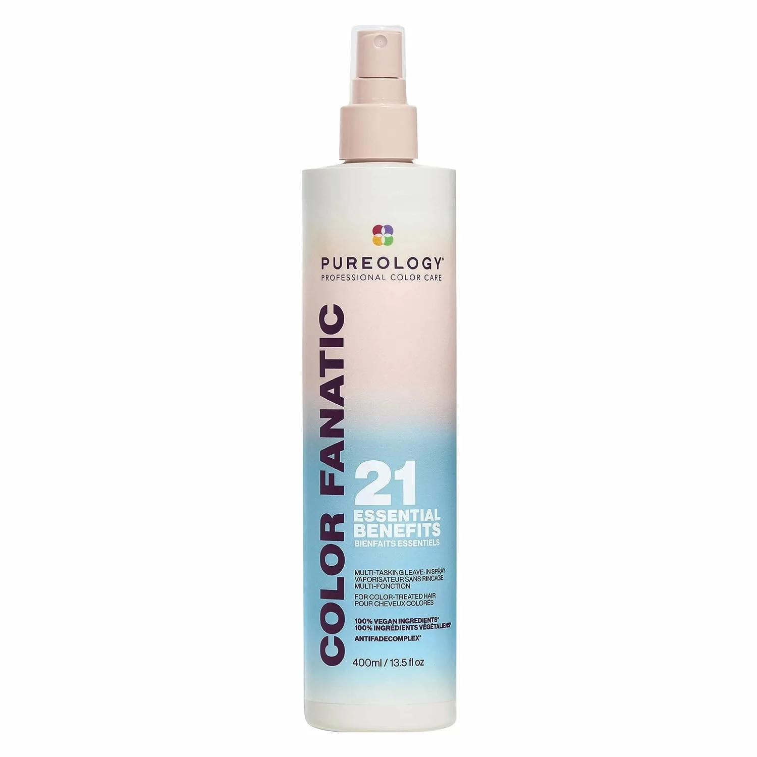 Pureology Color Fanatic Multi-Tasking Leave-In Спрей - для распутывания и контроля пушистости, 21 преимущество для всех типов волос, термозащита, с маслами кокоса и камелии, для окрашенных волос, веганский