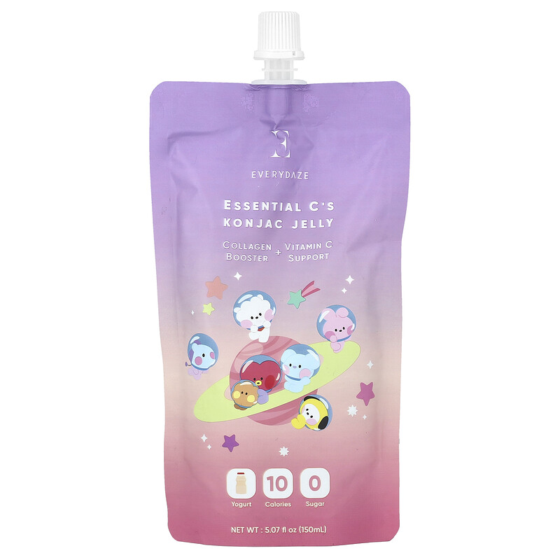

Everydaze, Essential C's Konjac Jelly, йогурт, 150 мл (5,07 жидк. унц.)