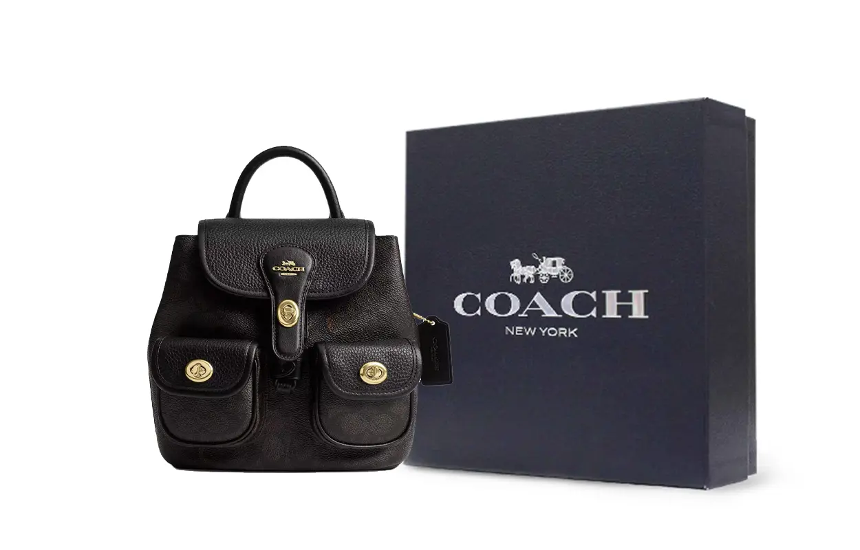 

COACH Сумка рюкзак кожаная женская средний размер орех