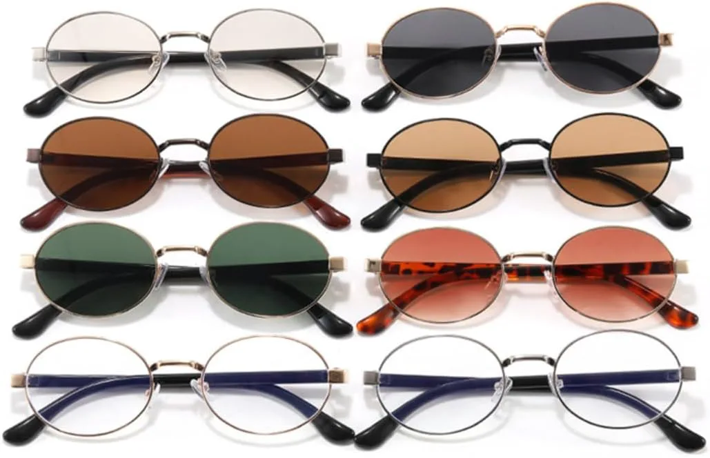 

Винтажные маленькие металлические овальные женские солнцезащитные очки, модные прозрачные градиентные очки UV400, мужские в стиле панк UUPTTPL, Golden Black Green