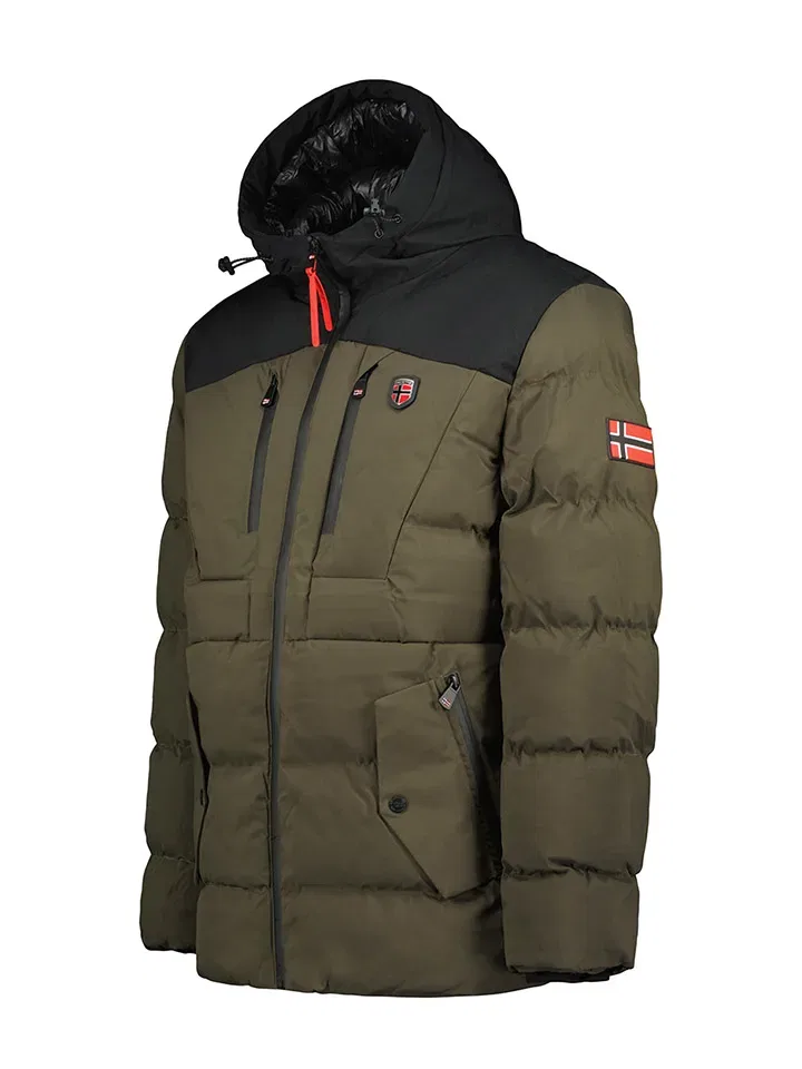 Стеганая куртка, Colour-Blocking, Geographical Norway, хаки/черный — фото 3