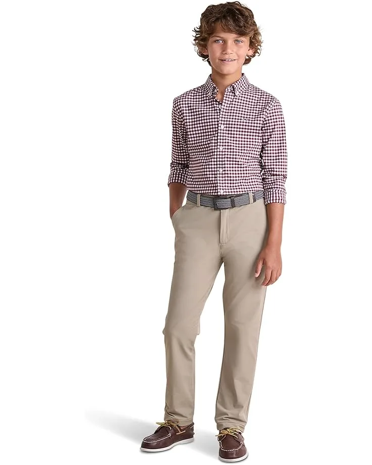 Рубашка Vineyard Vines Kids Skysail Gingham Performance Cotton Shirt (Toddler/Little Kid/Big Kid), Crimson — фото 3