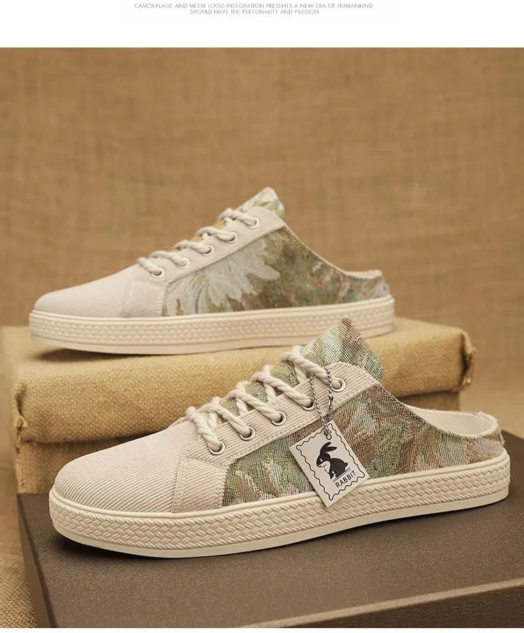 Лоферы повседневные Men's Summer Canvas Shoes Beige HoaloX — фото 2