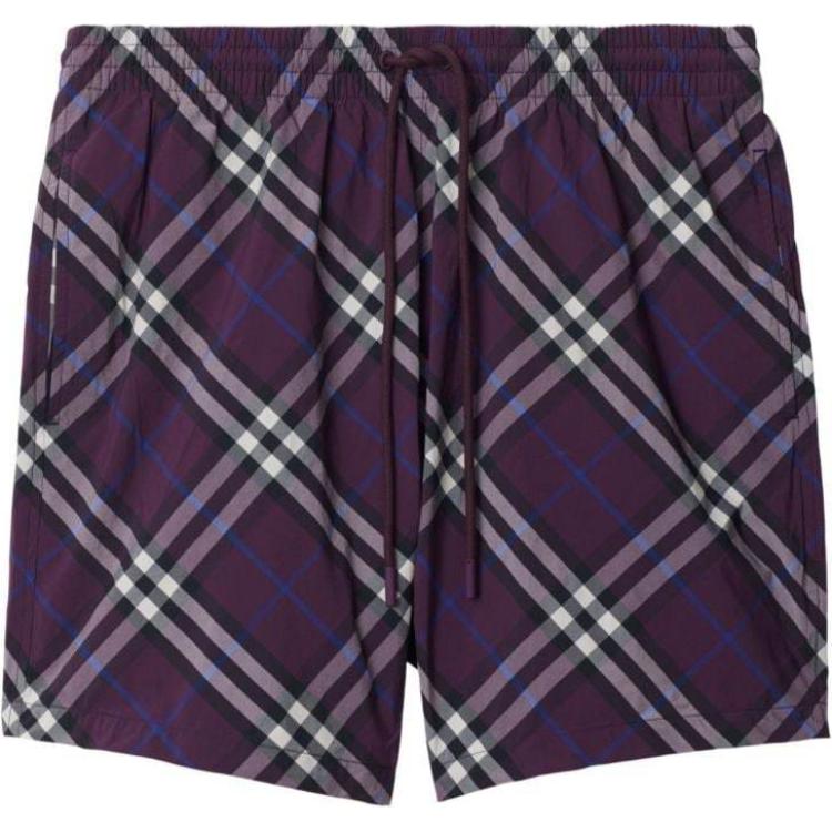 

Бермуды с принтом в клетку Burberry, темно-фиолетовые