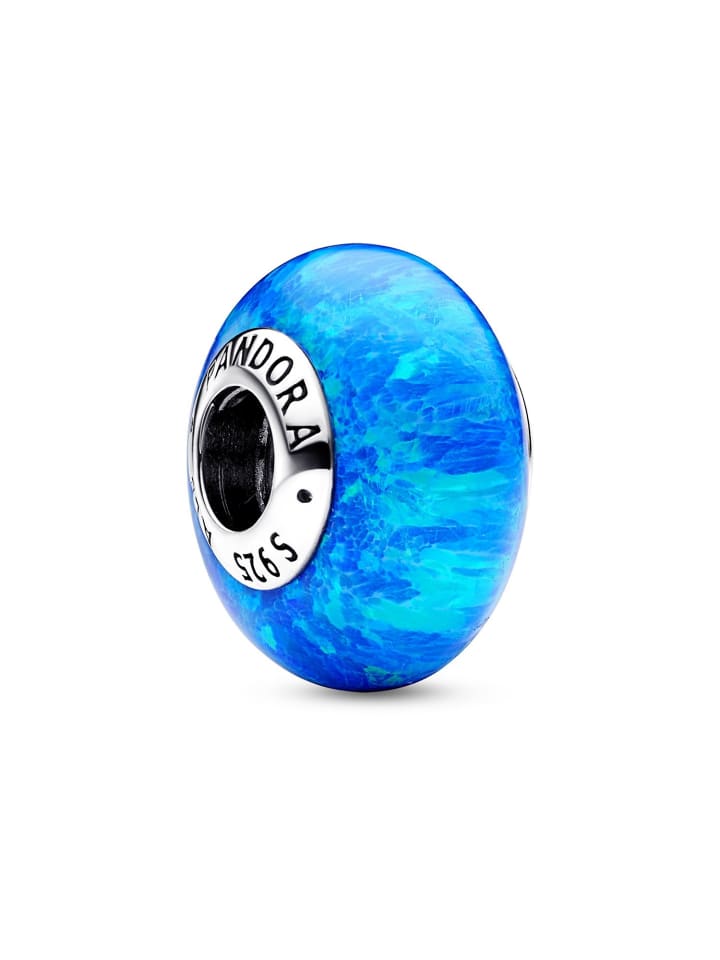 

Pandora Подвеска-бусина, опалесцирующая, океанско-синего цвета