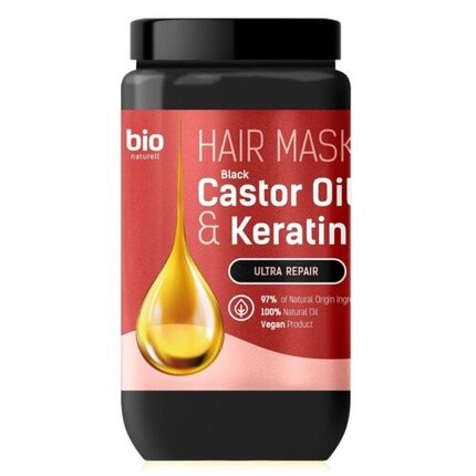 

Маска для волос с черным касторовым маслом и кератином 946 мл Bio Na Markenlos