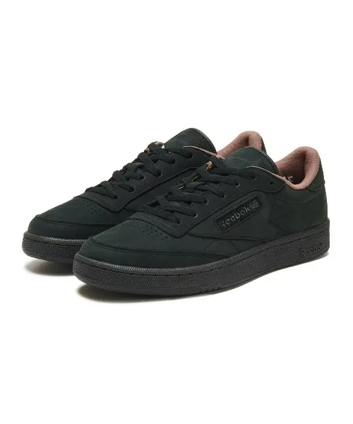 Мужские винтажные кроссовки Reebok Club C 85 из кожи чёрные