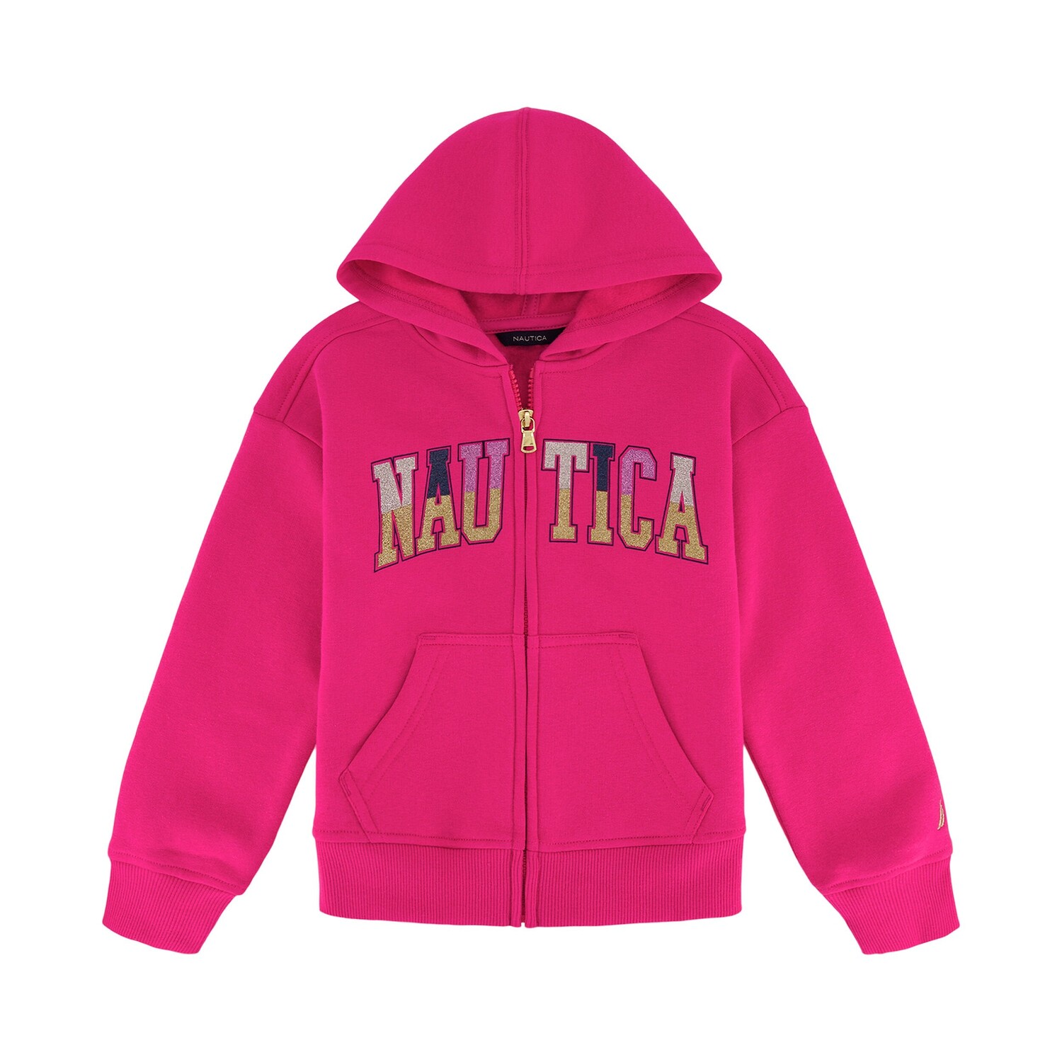 

Флисовая толстовка с блестящей молнией во всю длину Nautica Little Girls (4-6X), цвет Lobster