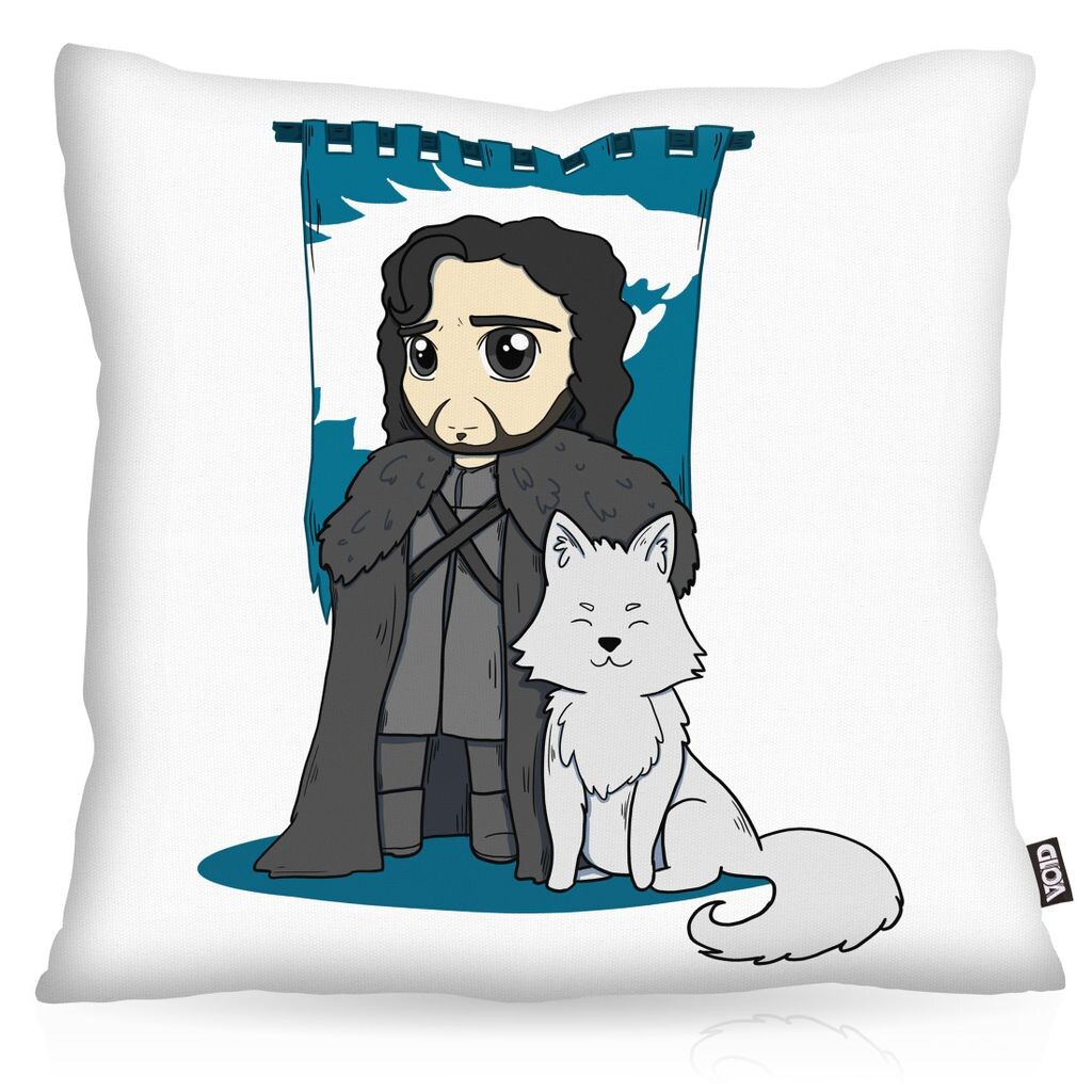 

Чехол на подушку VOID Jon Snow, чехол для подушки из полиэстера, водонепроницаемый, для улицы, в стиле чиби, снежный лорд, командир ночного дозора, размер подушки: 60 x 60 см, цвет подушки: белый