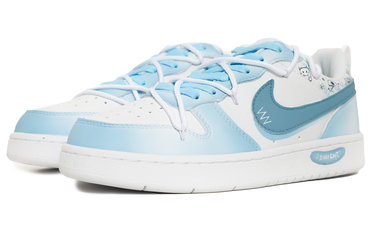 

Кроссовки Nike Court Borough 2 Skateboarding Shoes Women's Low-top Blue/White/Blue, голубой, Синий, Кроссовки Nike Court Borough 2 Skateboarding Shoes Women's Low-top Blue/White/Blue, голубой