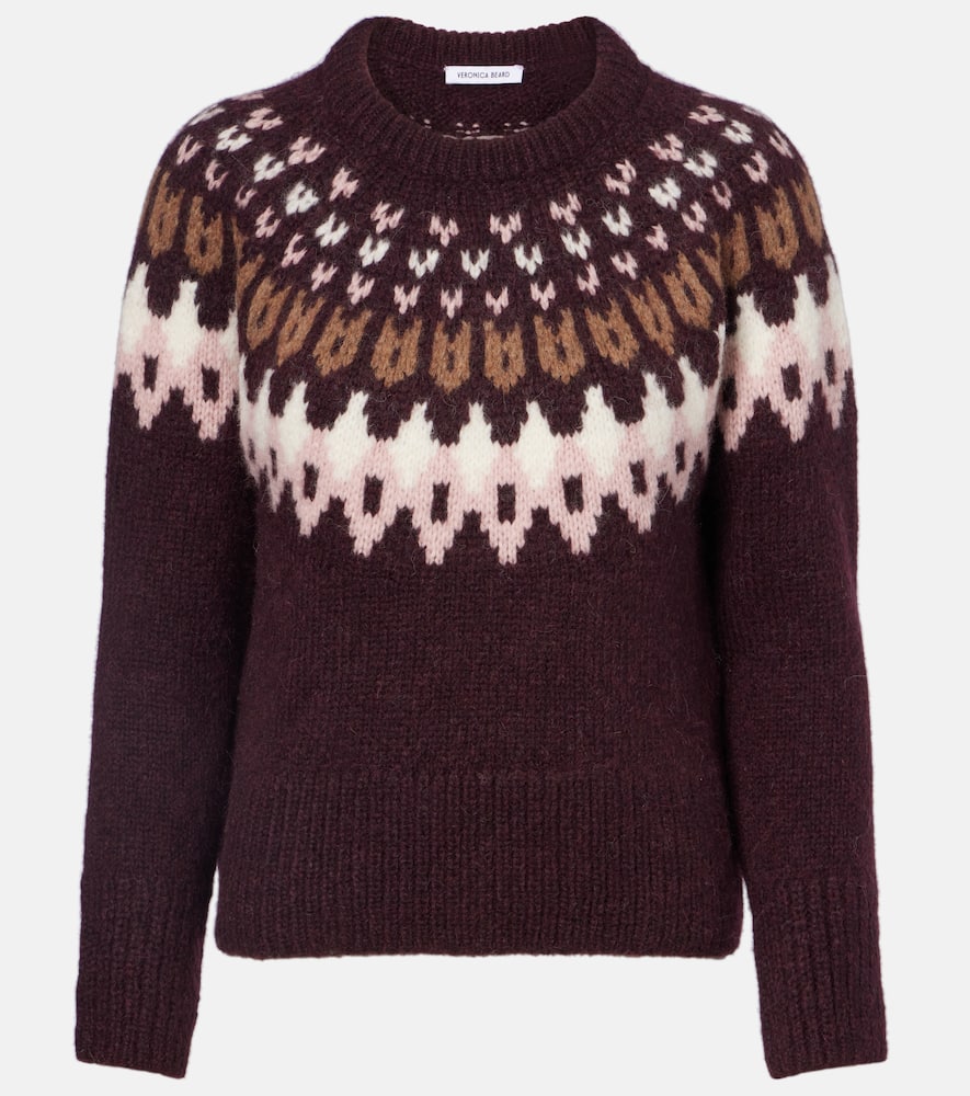 

Свитер Anne Fair Isle из шерстяной смеси Veronica Beard, Raisin Multi
