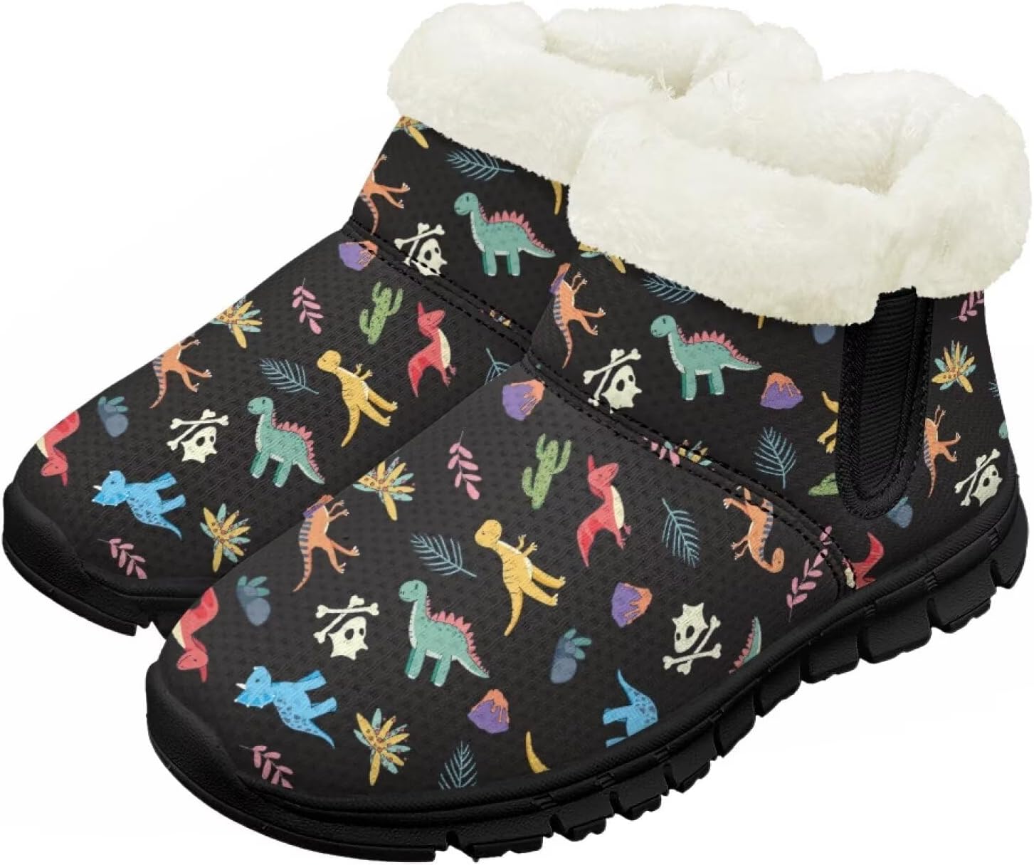 

Pzuqiu Зимние детские ботинки для мальчиков и девочек, теплые походные ботинки с меховой подкладкой для улицы, теплые прогулочные ботинки, черная подошва