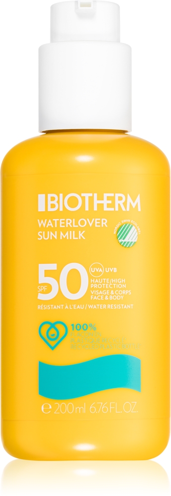 

Солнцезащитное молочко Waterlover SPF 50, водостойкое солнцезащитное молочко SPF 50 Biotherm, unisex 200 мл