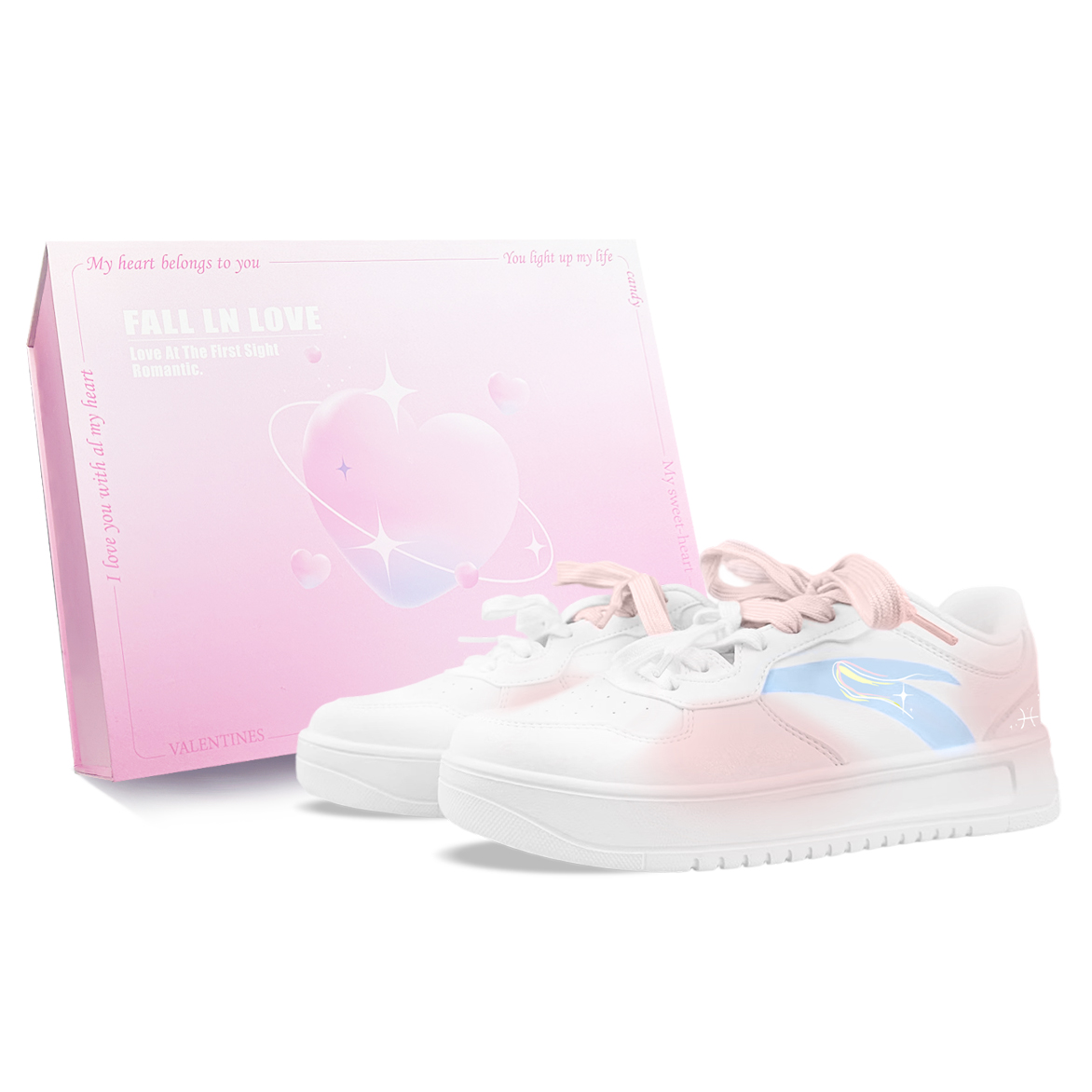 

ANTA Мужские бело-розовые скейтерские кеды с противоскользящей подошвой и устойчивостью к истиранию, цвет White Pink