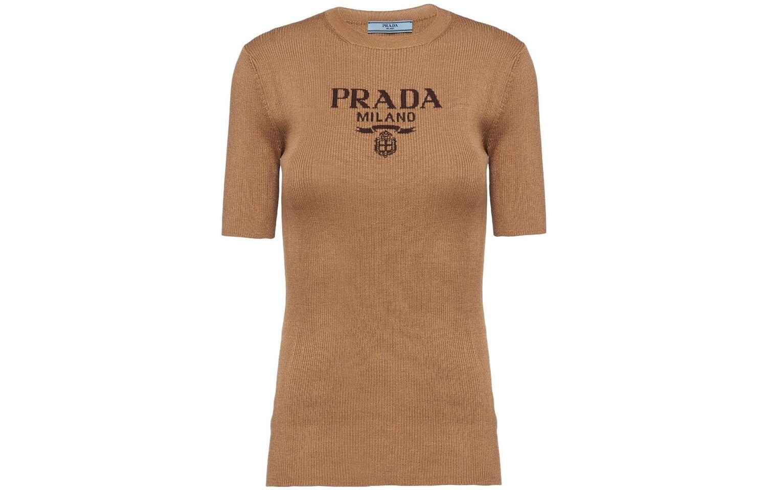 

Укороченный топ женский верблюжий коричневый Prada