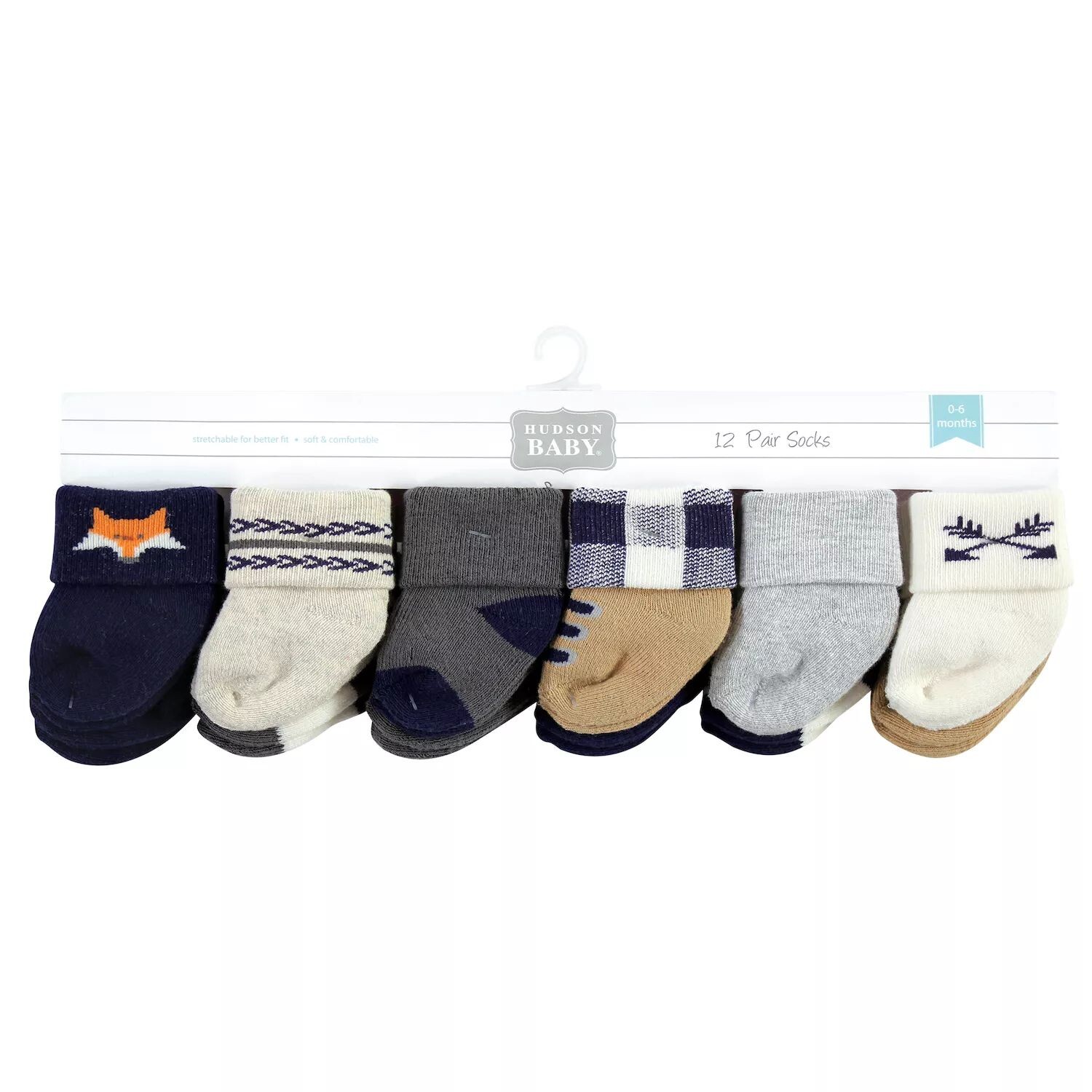 Носки Hudson Baby Infant Boy из хлопка с насыщенным содержанием хлопка для новорожденных и махровые носки, лес, 12 шт. Hudson Baby