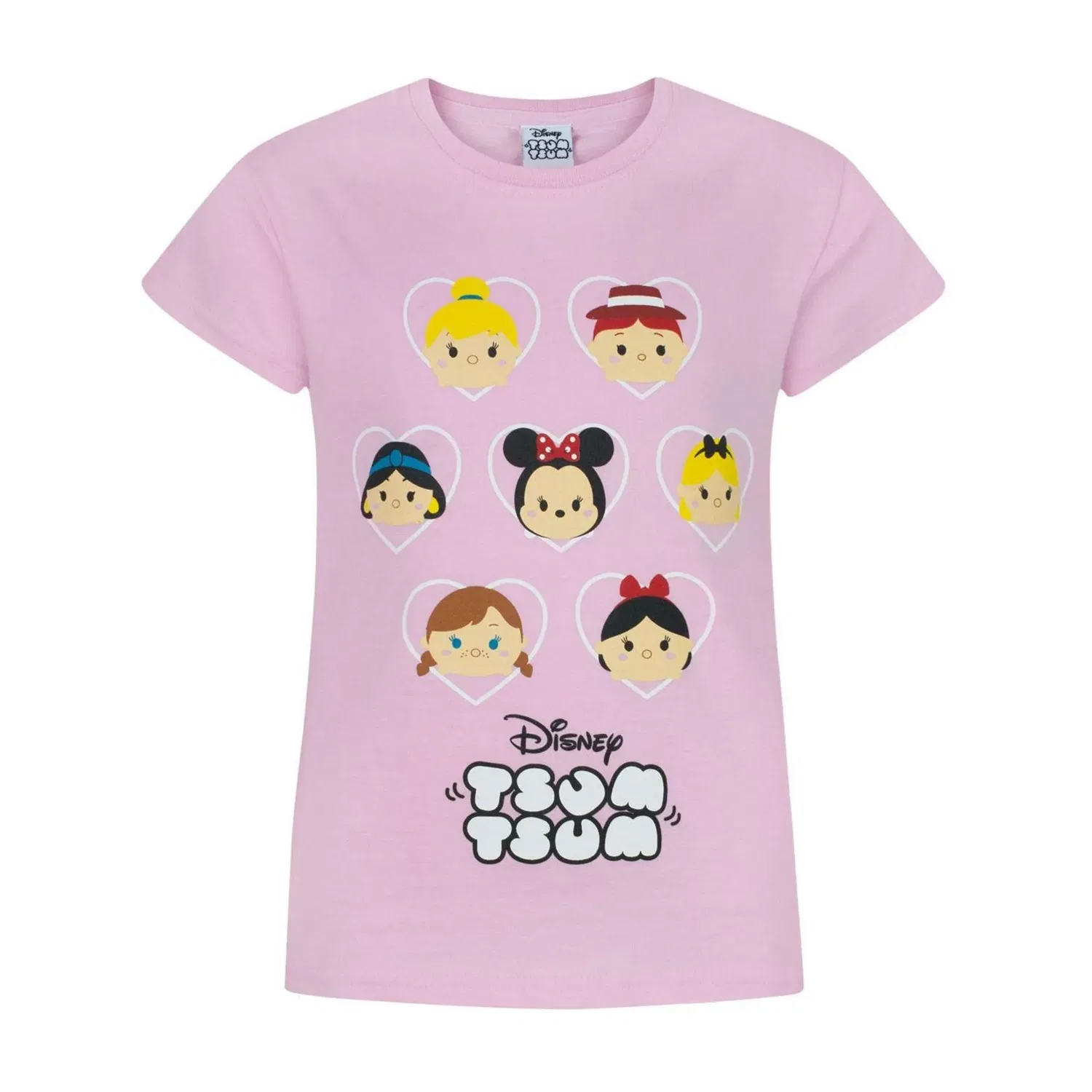 Футболка детская с принтом Disney Tsum Tsum, розовая, розовый