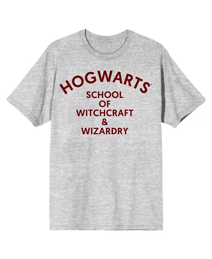 

Мужская спортивная футболка Hogwarts Simple Text Heather - 3XL Harry Potter, серый