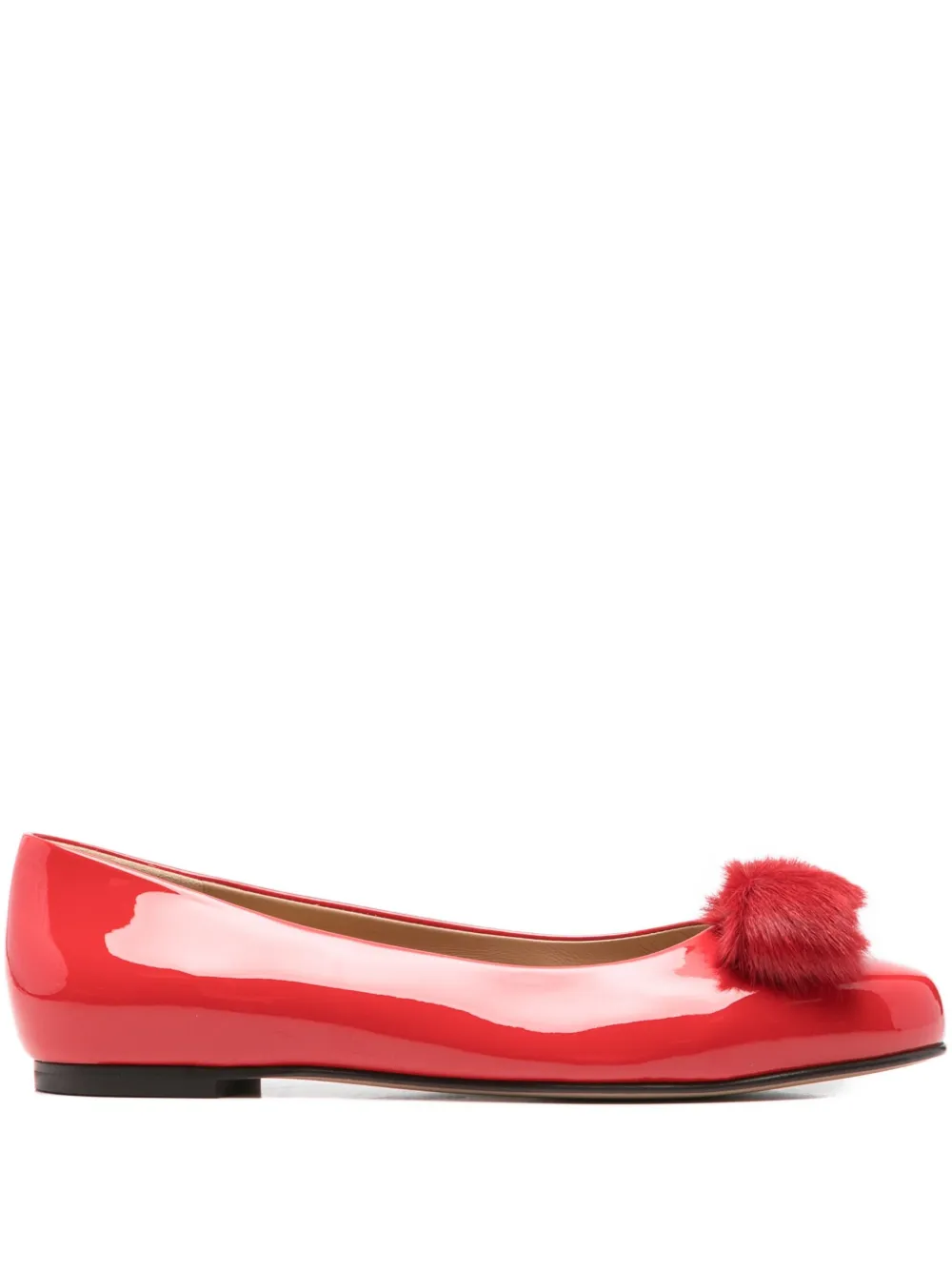 Балетки с бантом Ferragamo, красный