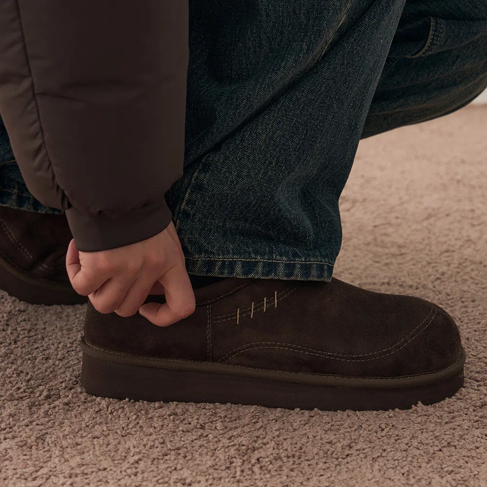 Мужские коричневые шерстяные шлёпанцы Snug Slide от Drawfit — фото 2