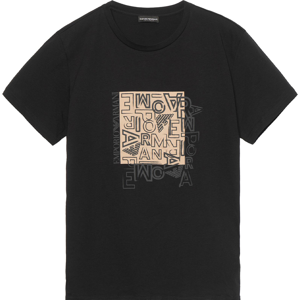 

EMPORIO ARMANI Футболка мужская черная SS23, Черный, EMPORIO ARMANI Футболка мужская черная SS23