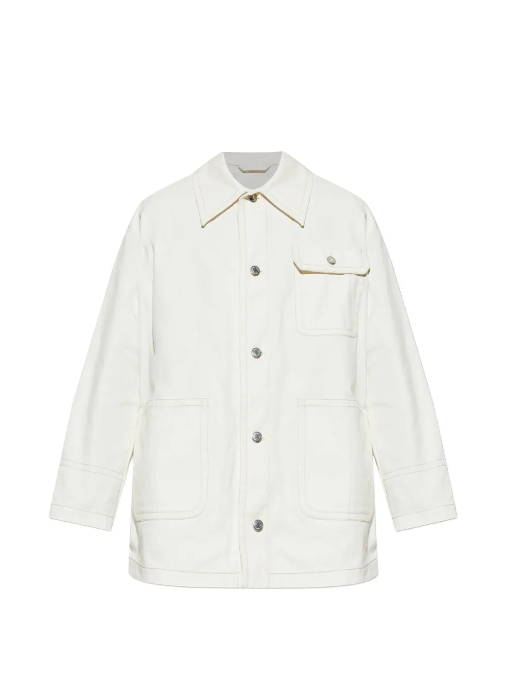 

Рубашка-куртка с нагрудным карманом Ami Paris, бежевый