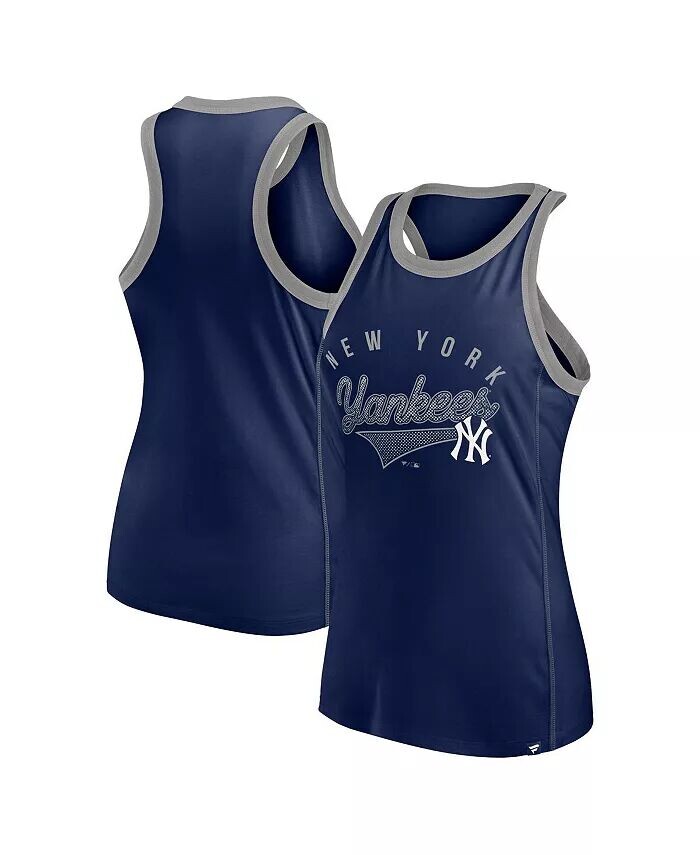 

Женская темно-синяя майка New York Yankees Tailsweep Fashion Racerback со стразами Fanatics, синий