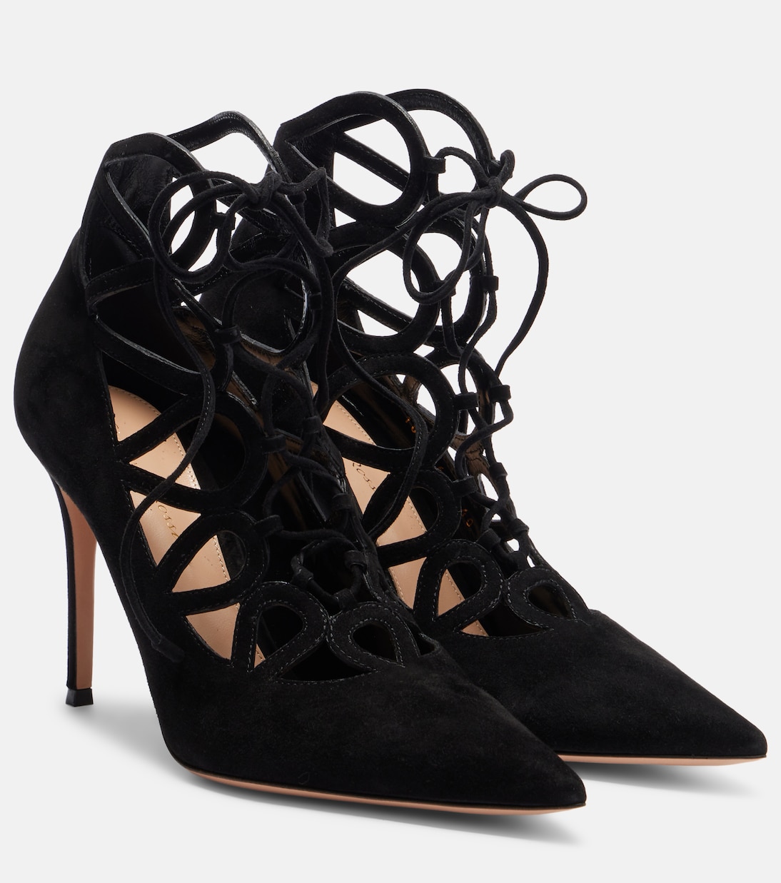 Замшевые туфли Elisa 95 на шнуровке Gianvito Rossi, черный