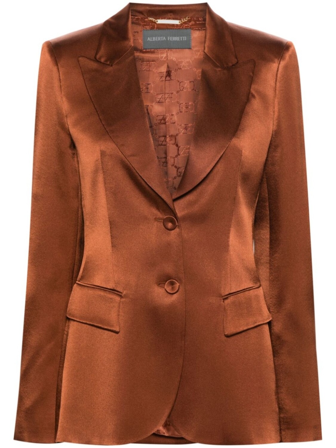 

Alberta Ferretti атласный пиджак, коричневый