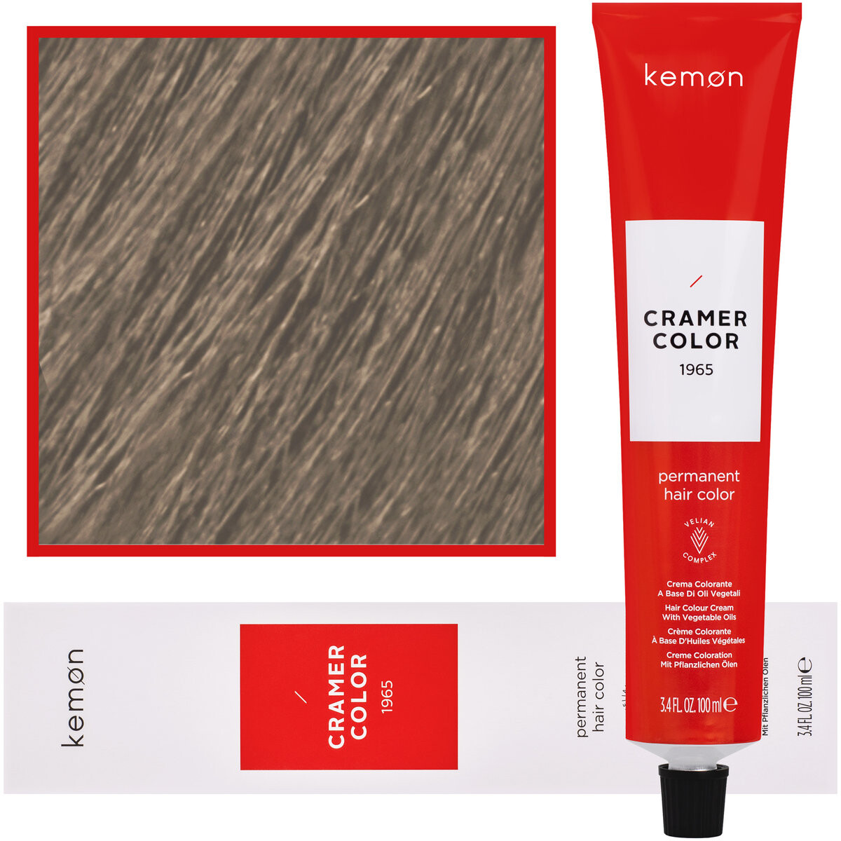 

Kemon, Cramer Color, Кремовая краска для волос с растительными маслами 8.78 Светло-фиолетовый жемчужный блонд, 100 мл