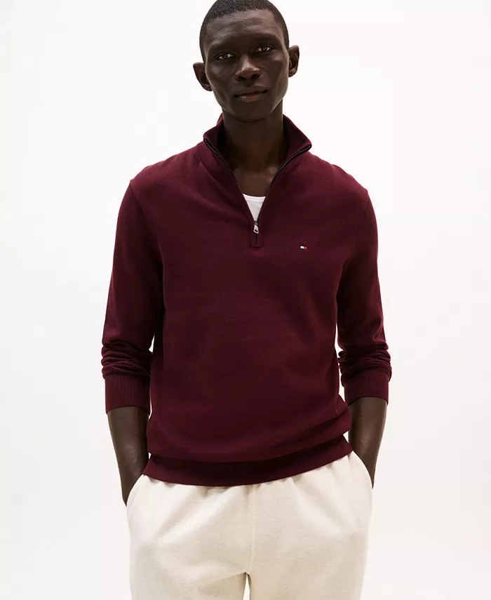 

Мужской свитер Essential с застежкой-молнией на четверть длины Tommy Hilfiger, красный