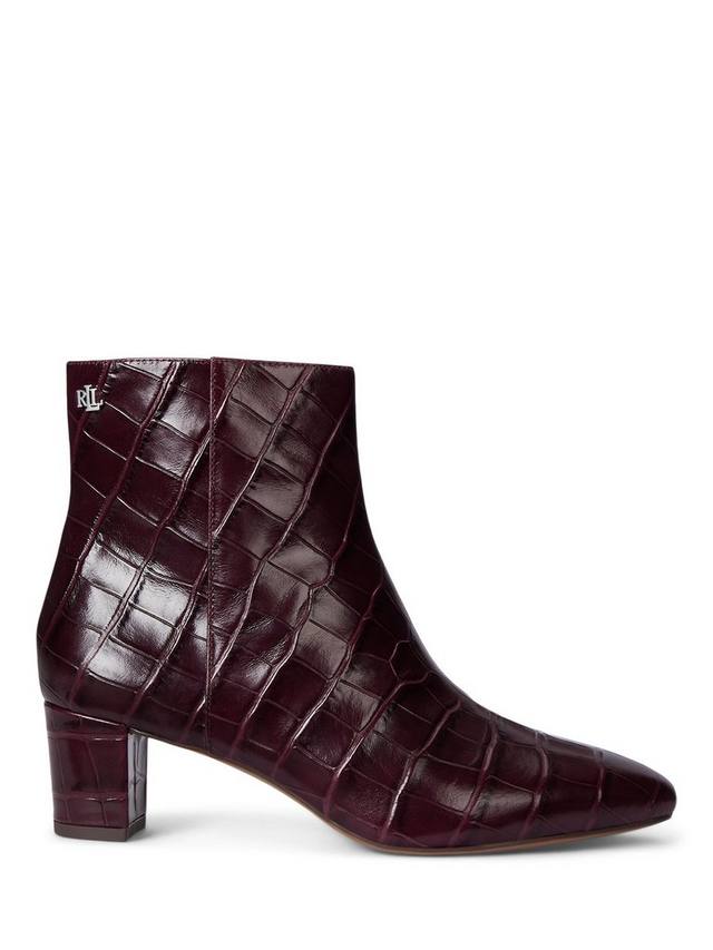 Ботинки Lauren Demi Croc из тисненой кожи Ralph Lauren, Burgundy
