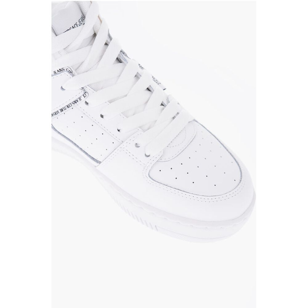 Кроссовки JEANS COUTURE из кожи MEYSSA с контрастным принтом Versace, White — фото 4