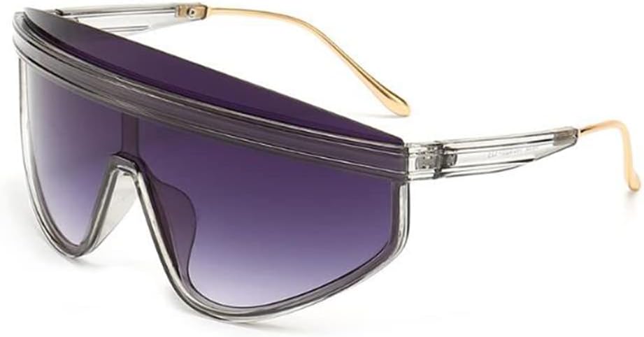 

Персонализированные солнцезащитные очки в крупной оправе с металлическими дужками, модные очки-«жабы» с зеркальными линзами для уличной фотосъемки PUB, Transparent Gray Frame Gradually Gray Flakes