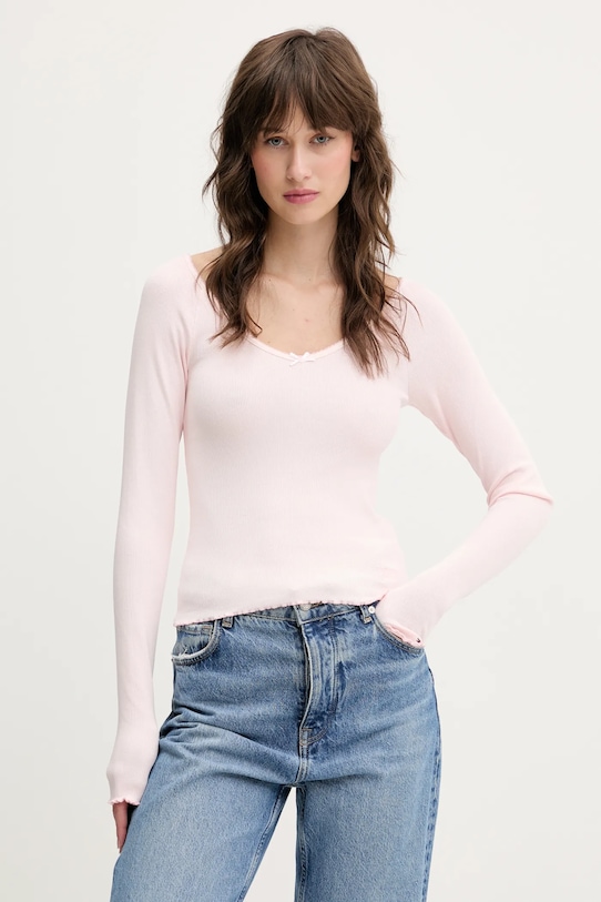 

Лонгслив Tommy Jeans, розовый