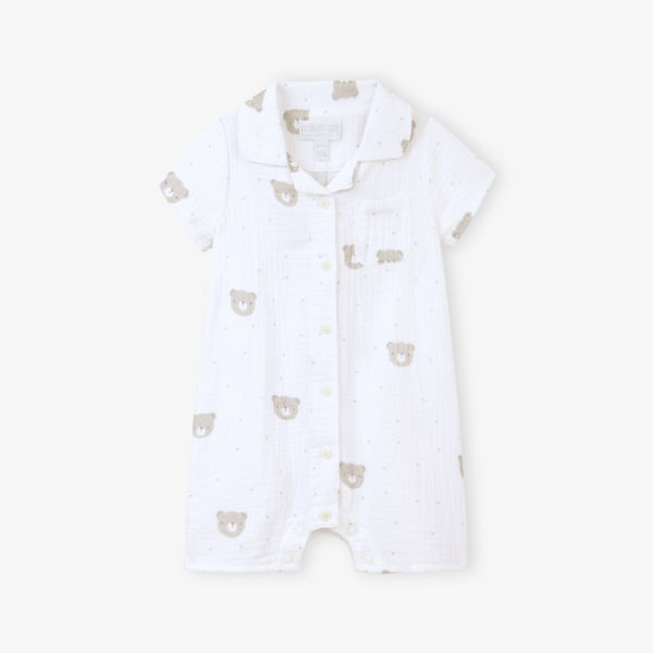 

Медвежонок - хлопковый комбинезон для новорожденных - 24 месяца The Little White Company, белый