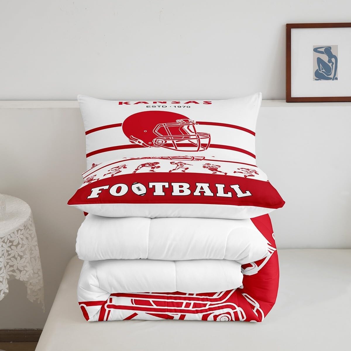 

Erosebridal: одеяло для американского футбола, White Red