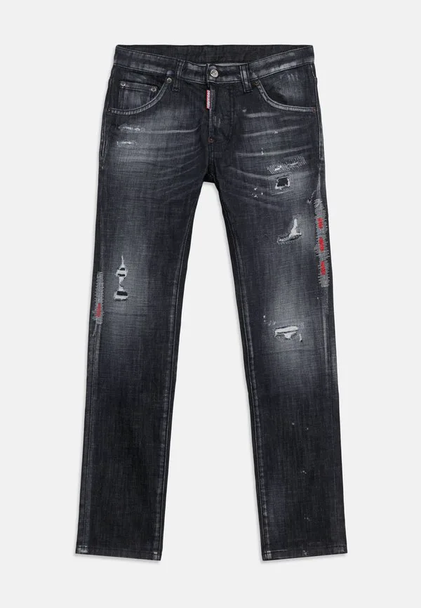 Джинсы унисекс в стиле "крутой парень" узкие джинсы Dsquared2, Denim Black — фото 3