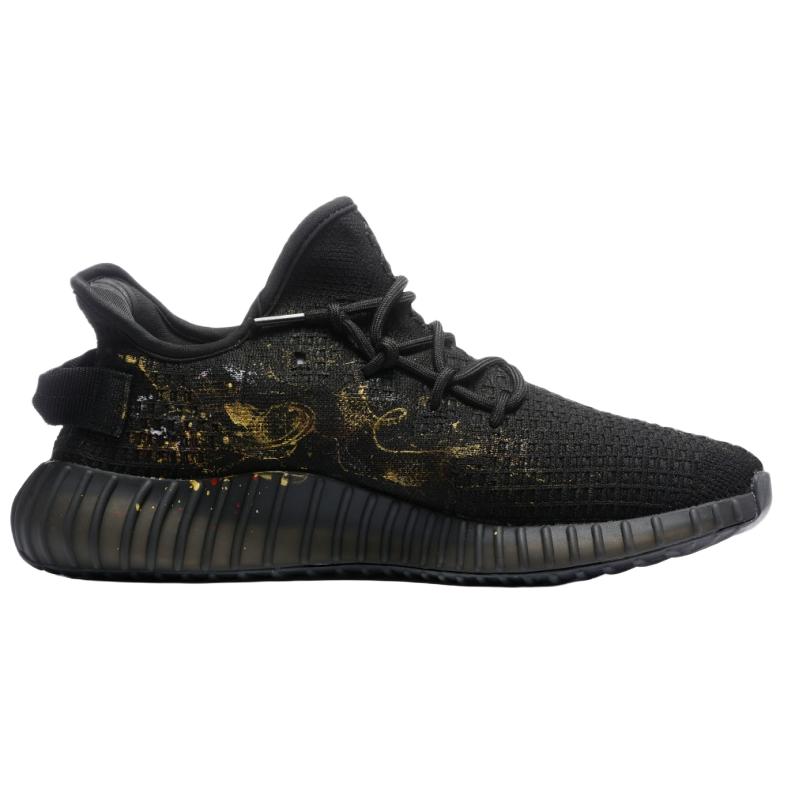 Yeezy Boost 350 V2 амортизирующие и дышащие низкие повседневные кроссовки men's Adidas Originals, черный — фото 2