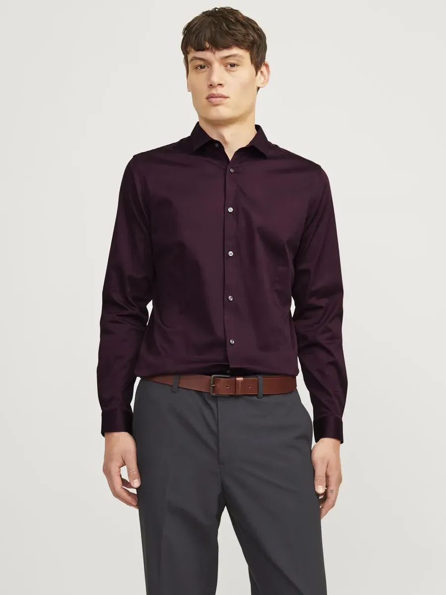 

Рубашка с длинными рукавами Jack & Jones "JJPRPARMA SHIRT L/S NOOS", цвет Winetasting Fit:Super Slim