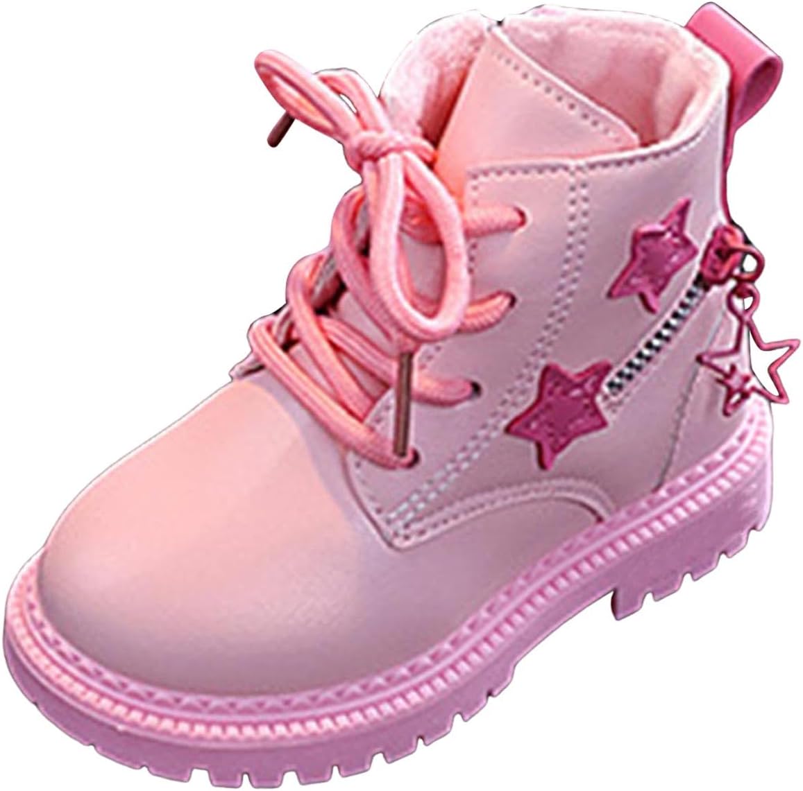 

IWIHMIV теплые зимние короткие сапожки с плюшевой подкладкой, утепленные ботильоны с толстой подошвой, противоскользящие, для верховой езды, Pink