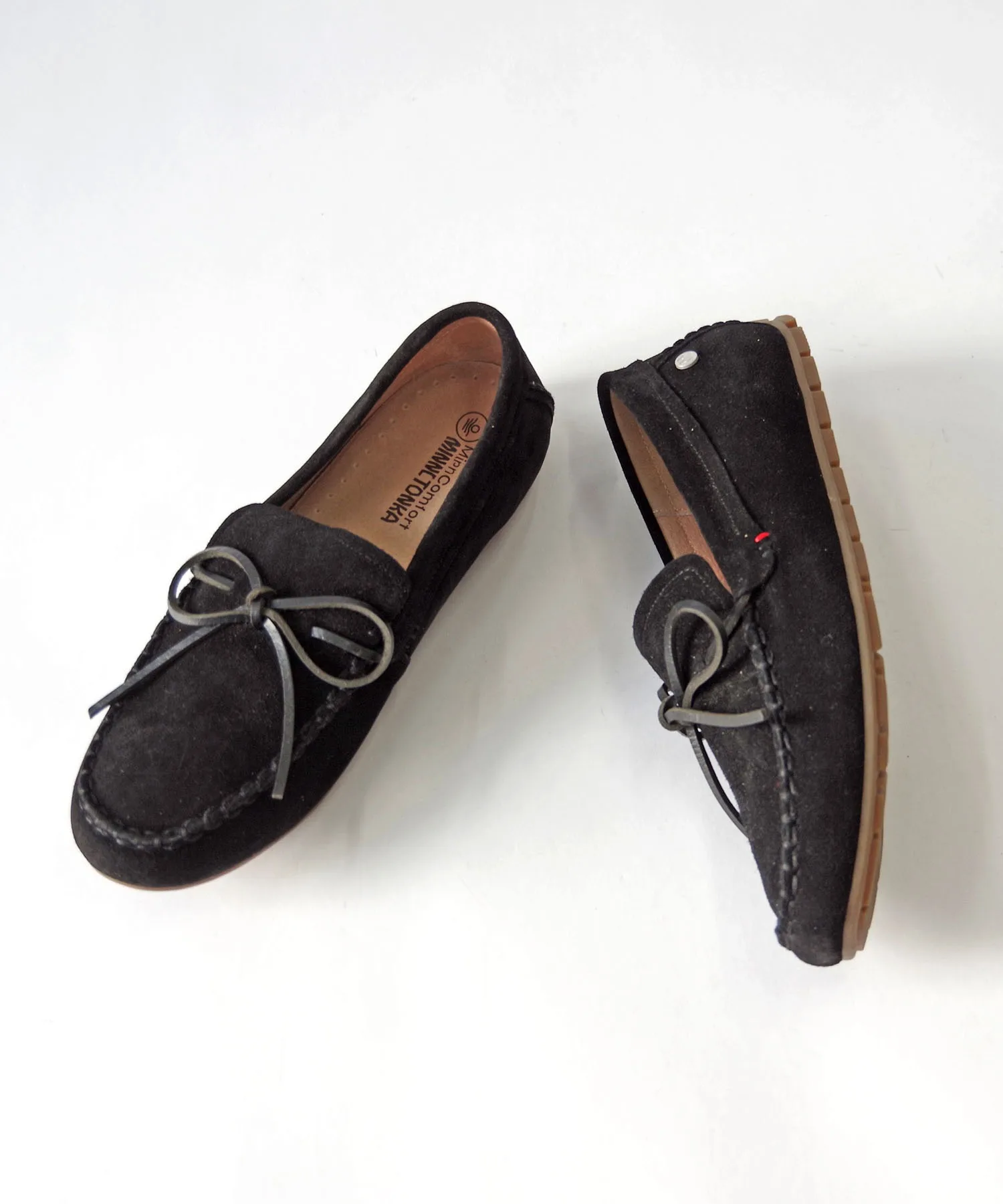 Мужские замшевые мокасины Minnetonka LOAFER MOC чёрные — фото 4