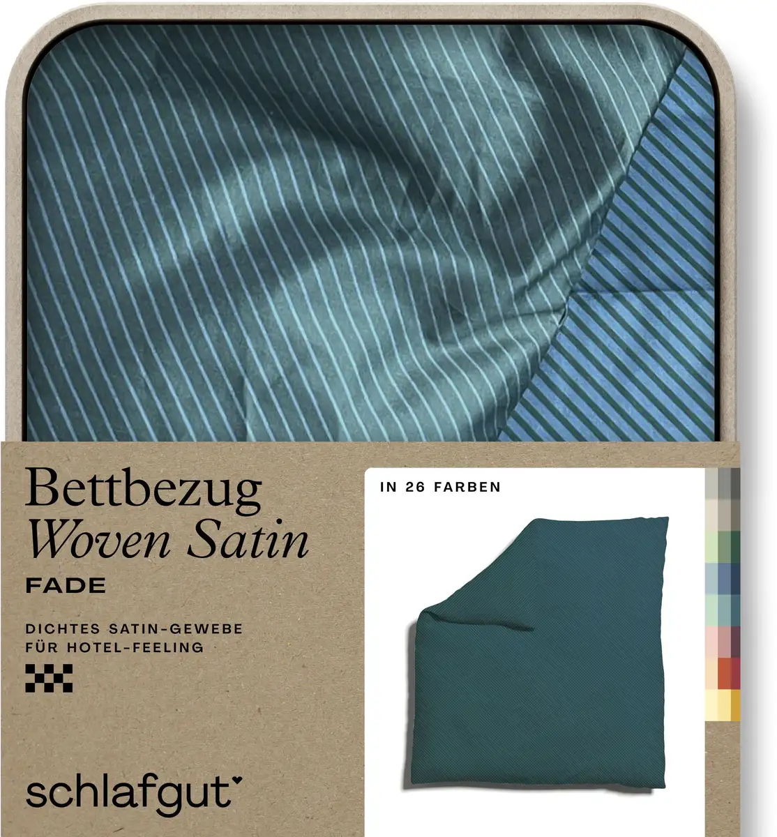 

Пододеяльник Schlafgut Woven Satin Fade с тонкими полосками, 240х220 см