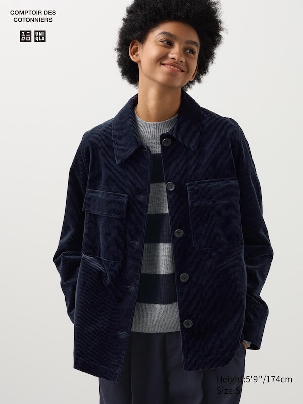 

Вельветовая куртка-рубашка Uniqlo, темно-синий