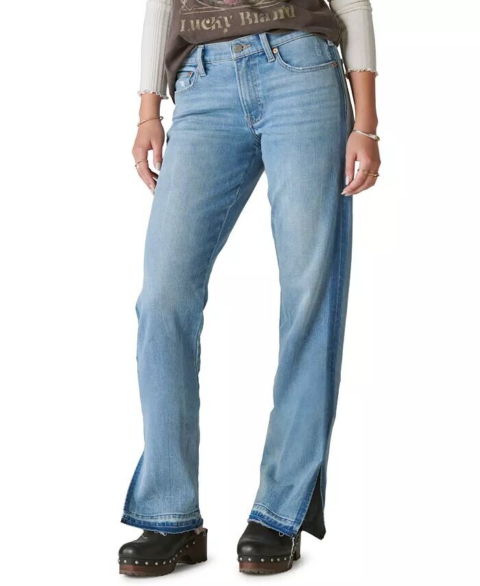 

Женские милые прямые джинсы Lucky Brand, синий