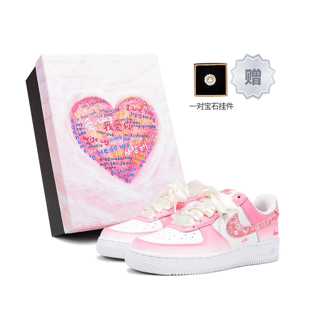 

Кроссовки Nike Air Force 1 Skateboard Shoes Women's Low-Top Pink White