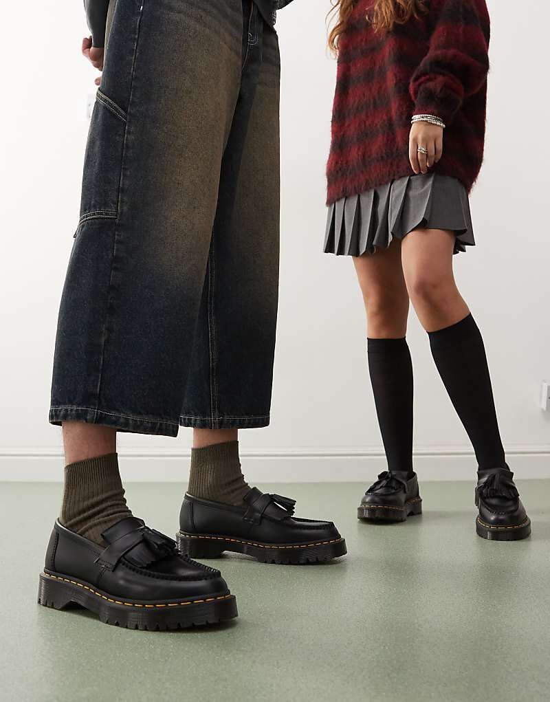 

Черные кожаные лоферы унисекс Adrian bex Dr Martens