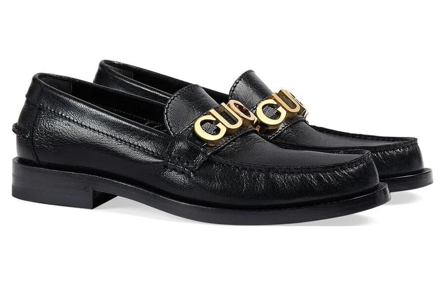 Лоферы женские Gucci Logo, черный — фото 3