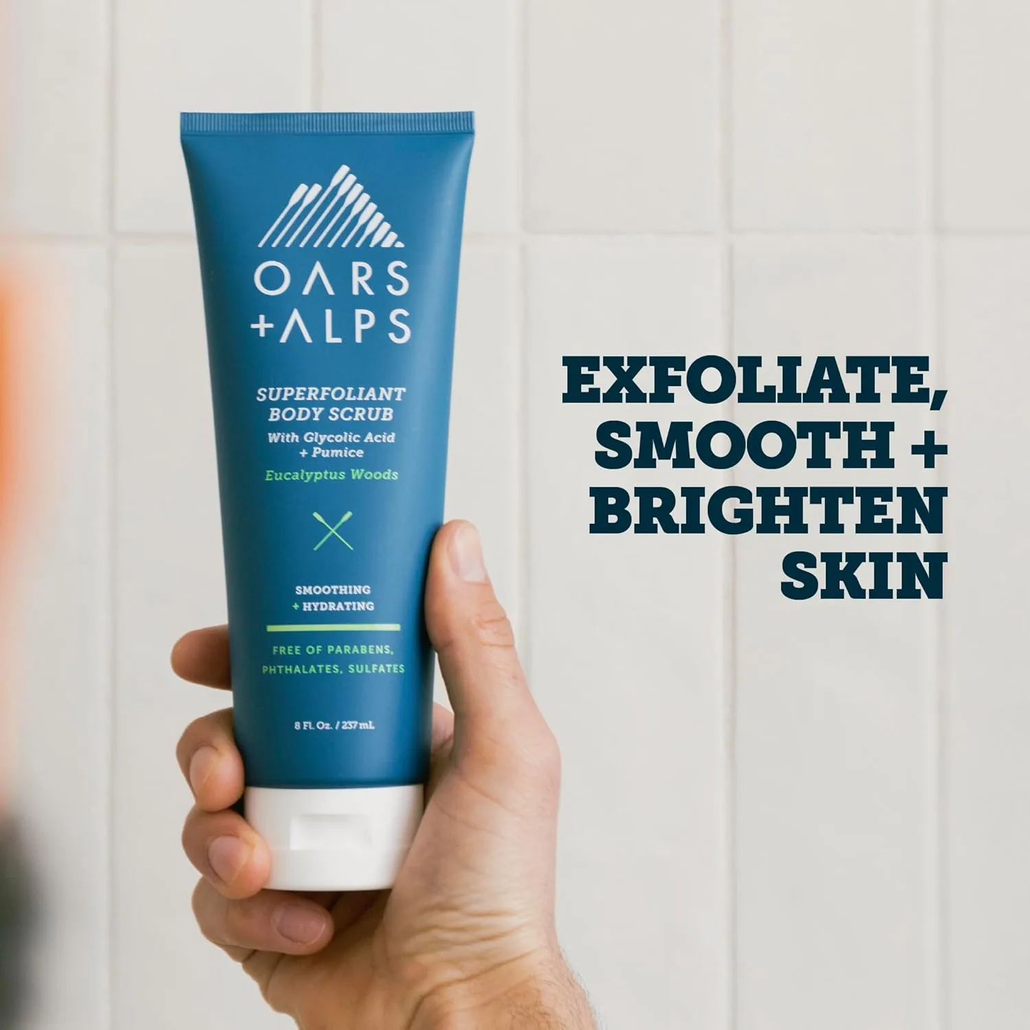 Oars + Alps Superfoliant скраб для тела с гликолевой кислотой, ниацинамидом и пемзой, кокосовое масло, эвкалипт, 227 г 237 мл (1 шт.) — фото 3
